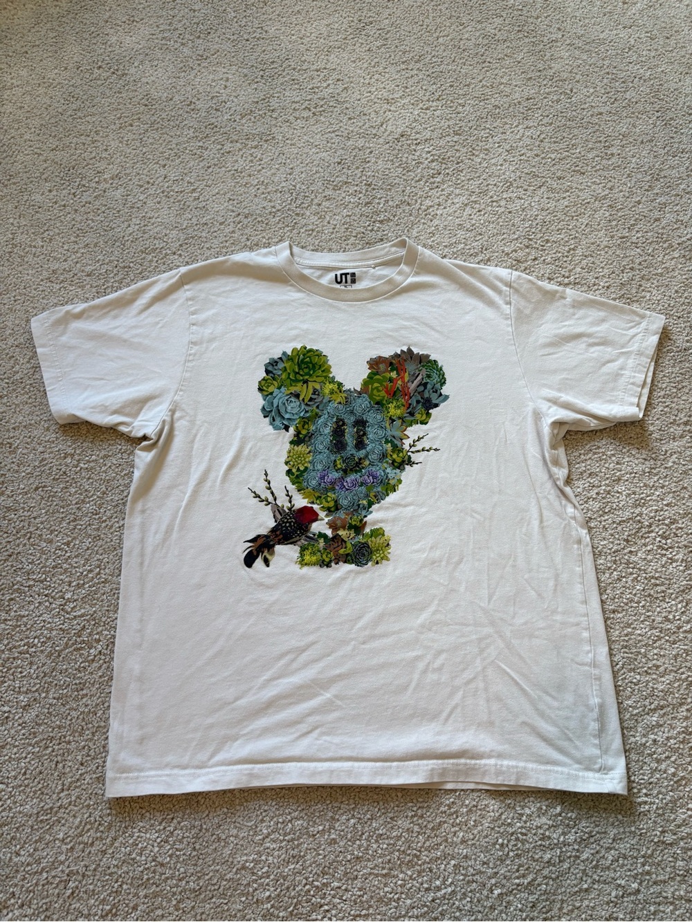 Disney Uniqlo floral Mickey Mouse shirt